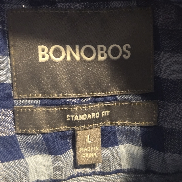 Bonobos Mens Standard Fit Blue Plaid Soft Flannel Button Shirt Size Large - Picture 7 of 7